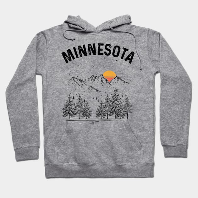 Minnesota State Vintage Retro Hoodie by DanYoungOfficial